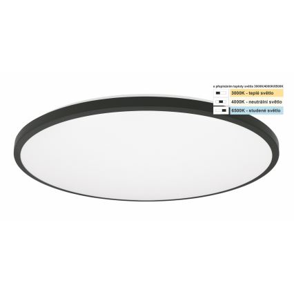 Top Light - LED-kattovalaisin kylpyhuoneeseen ONYX LED/24W/230V IP44 3000/4000/6500K halkaisija 39 cm musta
