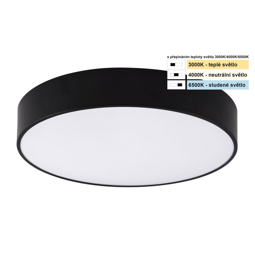Top Light - LED-kattovalaisin kylpyhuoneeseen PETAL LED/24W/230V IP44 3000/4000/6500K halkaisija 35 cm musta