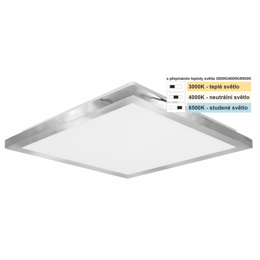 Top Light - LED-kattovalaisin kylpyhuoneeseen SILVER LED/10W/230V IP44 3000/4000/6500K 28x28 cm mattakromi