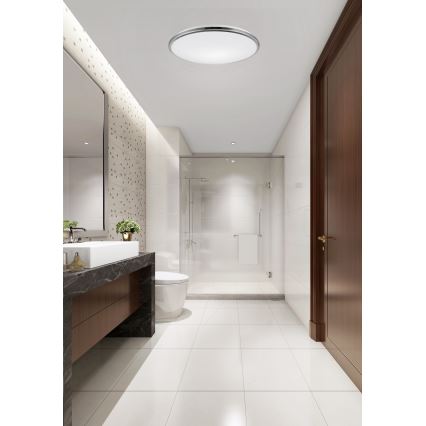 Top Light - LED-kattovalaisin kylpyhuoneeseen SILVER LED/10W/230V IP44 3000/4000/6500K halkaisija 29 cm kiiltävä kromi