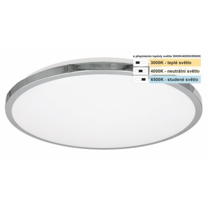 Top Light - LED-kattovalaisin kylpyhuoneeseen SILVER LED/10W/230V IP44 3000/4000/6500K halkaisija 29 cm kiiltävä kromi