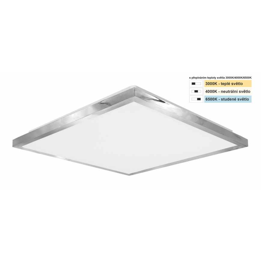 Top Light - LED-kattovalaisin kylpyhuoneeseen SILVER LED/24W/230V IP44 3000/4000/6500K 38x38 cm mattakromi