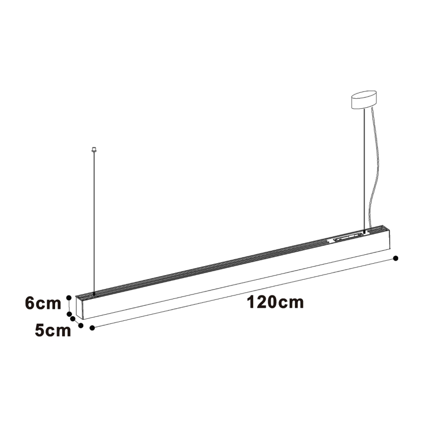 Top Light - LED Kattoasennettava pinta- tai riippuvalaisin HORIZON LED/40W/230V 3000/4000/6500K valkoinen