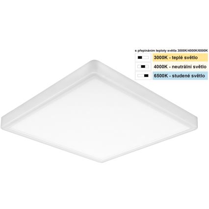 Top Light - LED-kattovalaisin REVIT LED/24W/230V 3000/4000/6500K 30x30 cm valkoinen