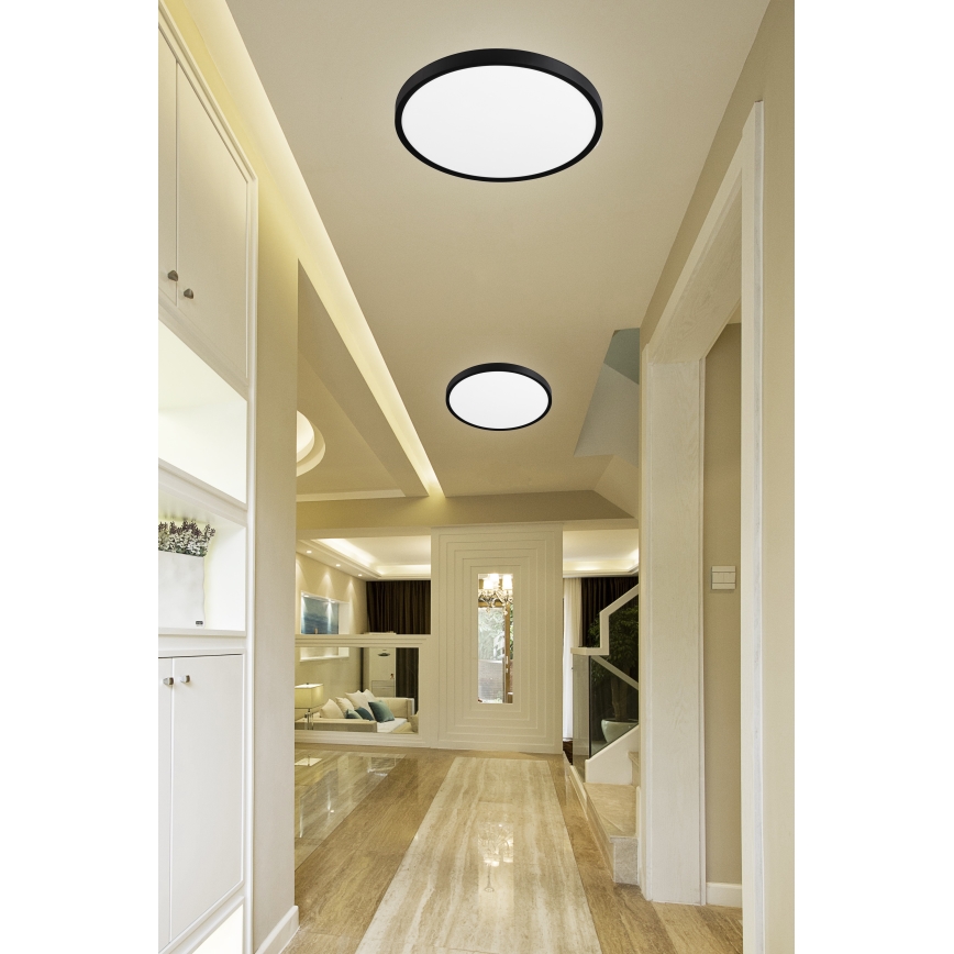 Top Light - LED-kattovalaisin REVIT LED/24W/230V 3000/4000/6500K halkaisija 30 cm musta