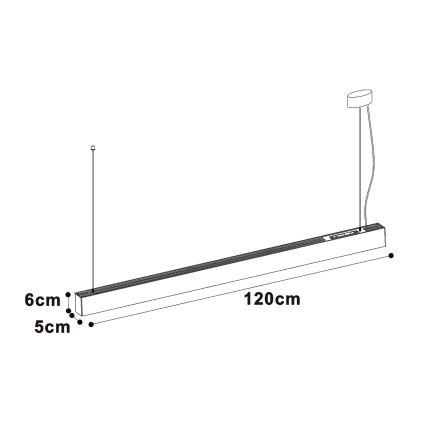Top Light - LED-kattovalaisin, pinta-asennettava tai riippuvalaisin HORIZON LED/40W/230V 3000/4000/6500K musta
