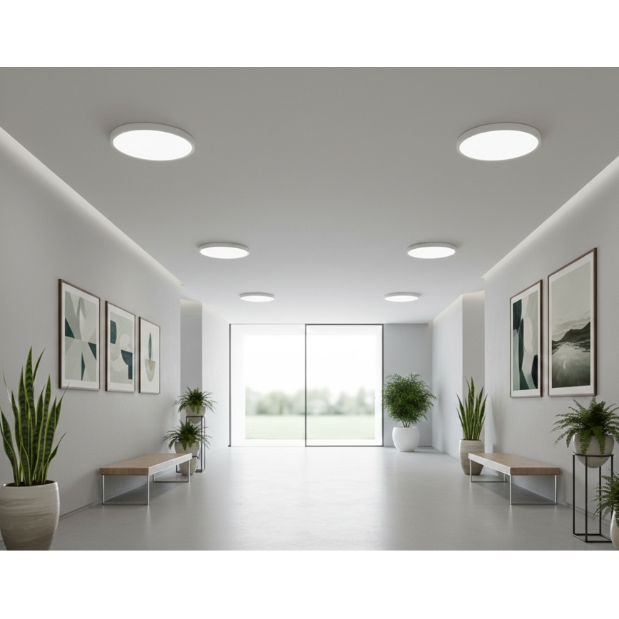 Top Light - REVIT LED kattovalaisin liiketunnistimella, 9/12/18W, 230V, 3000/4000/6500K, halkaisija 23 cm, valkoinen