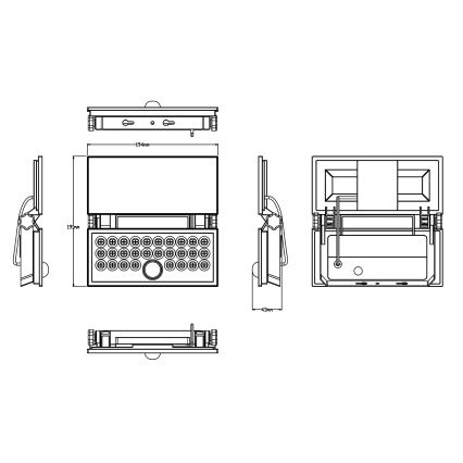 Top Light - LED Solar seinä valonheitin anturilla HELEON PRO LED/8W/3,7V IP65 4000K 2600 mAh