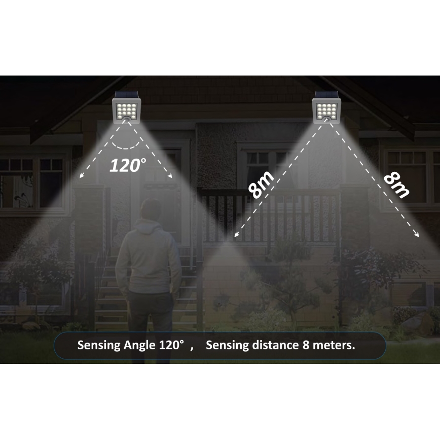 Top Light - LED Solar seinä valonheitin anturilla HELEON S LED/5W/3,7V IP65 4000K 1800 mAh