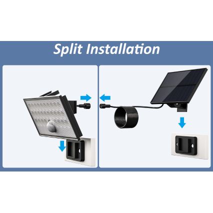 Top Light - LED Solar seinä valonheitin anturilla HELEON VARIO LED/8W/3,7V IP65 4000K 2200 mAh + kauko-ohjaus