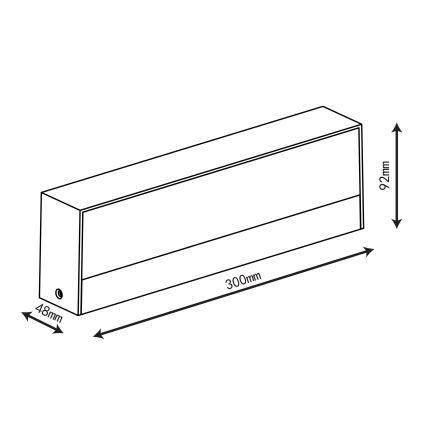 Top Light - LED-ulkoseinävalaisin IMOLA LED/16W/230V 3000/4000/6000K IP54 30 cm musta