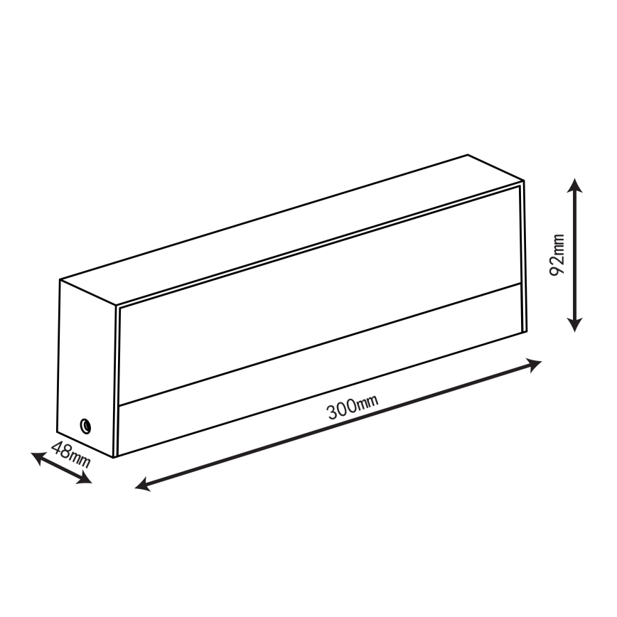 Top Light - LED-ulkoseinävalaisin IMOLA LED/16W/230V 3000/4000/6000K IP54 30 cm musta
