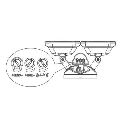 Top Light Siena C PIR - LED-valonheitin anturilla SIENA 2xLED/20W/230V IP65