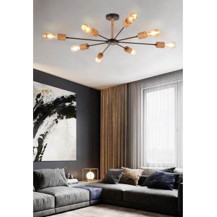 Top Light Star 8 - Riippukattokruunu STAR 8xE27/40W/230V mänty