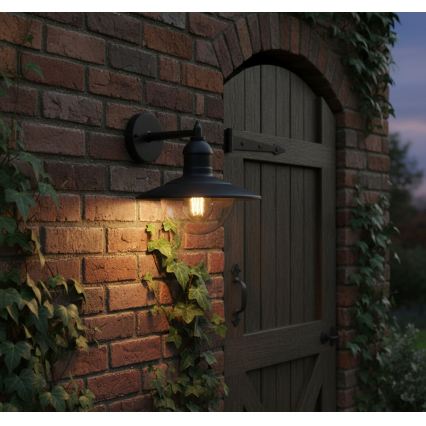 Top Light - Ulkoseinävalaisin VERONA 1xE27/12W/230V IP44 musta