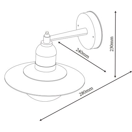 Top Light - Ulkoseinävalaisin VERONA 1xE27/12W/230V IP44 musta