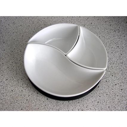 TORO 3-osainen kulho- ja tarjotinsetti, keramiikka/puu