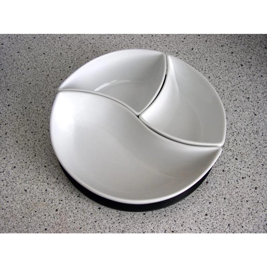 TORO 3-osainen kulho- ja tarjotinsetti, keramiikka/puu