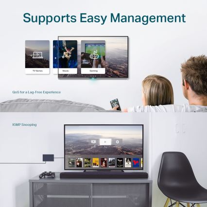 TP-Link - 5-porttinen gigabitin Easy Smart -kytkin