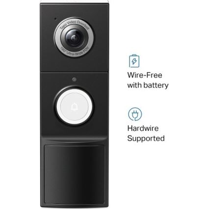 TP-Link - Älykäs videokello anturilla, 2K, 10000 mAh, IP66, Wi-Fi