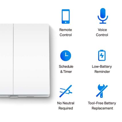 TP-Link - Älykäs kaksipainikkeinen valokatkaisin 2xAAA Wi-Fi