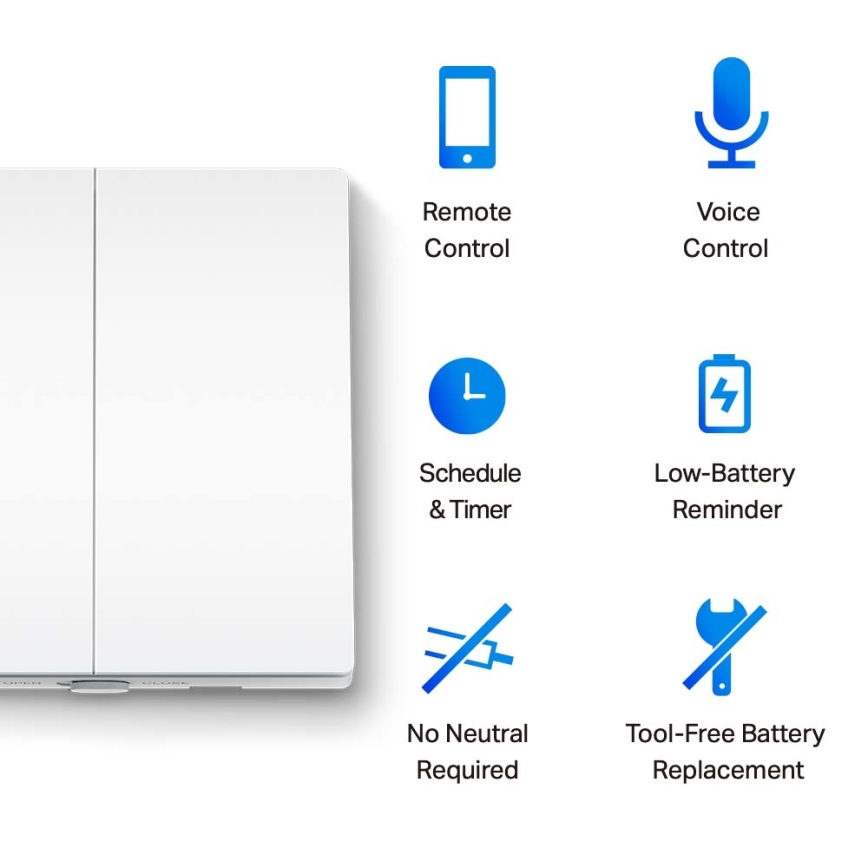 TP-Link - Älykäs kaksipainikkeinen valokatkaisin 2xAAA Wi-Fi