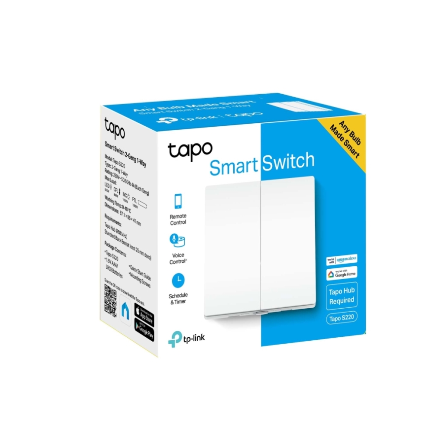 TP-Link - Älykäs kaksipainikkeinen valokatkaisin 2xAAA Wi-Fi