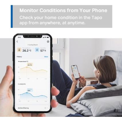 TP-Link - Älykäs lämpötila- ja kosteusanturi 1xCR2450