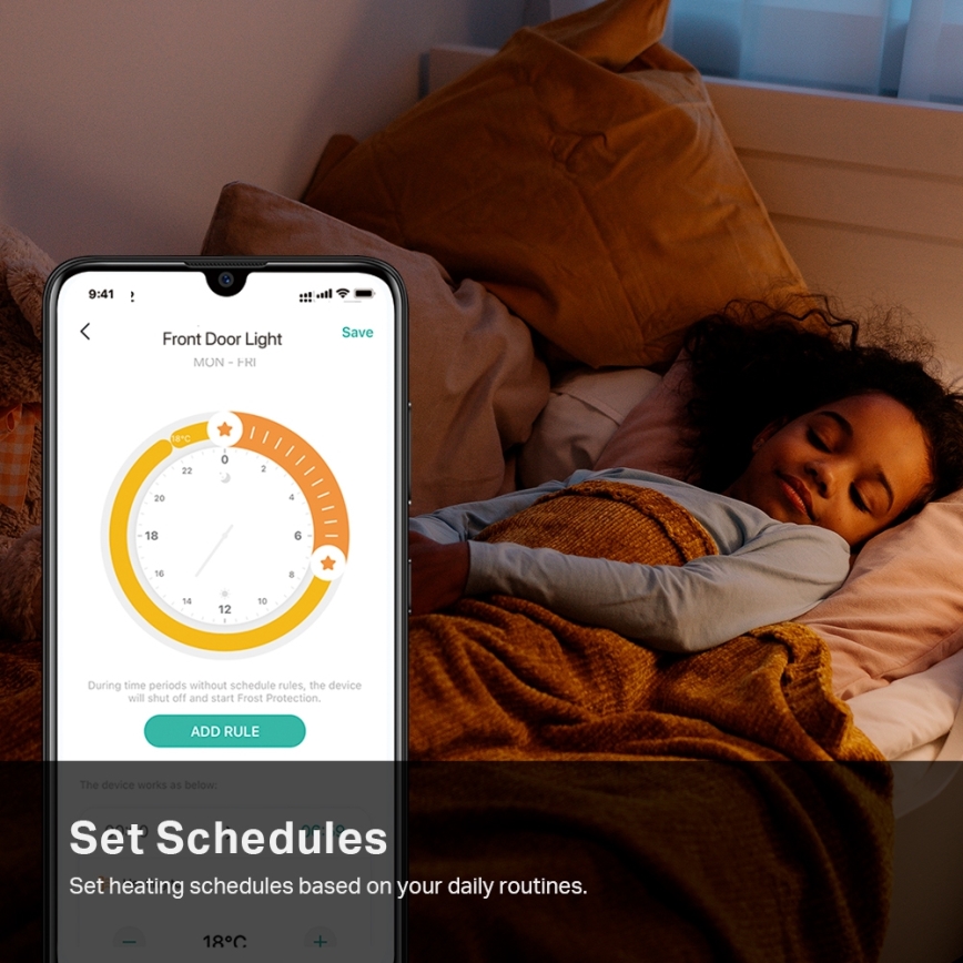 TP-Link - Älykäs termostaattinen patteriventtiilin säätöpää LCD-näytöllä 2xAA Tuya