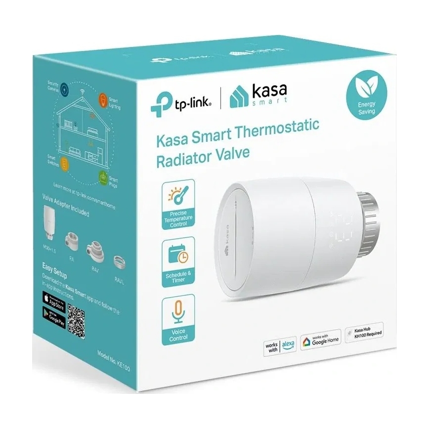 TP-Link - Älykäs termostaattinen patteriventtiilin säätöpää LCD-näytöllä 2xAA Tuya
