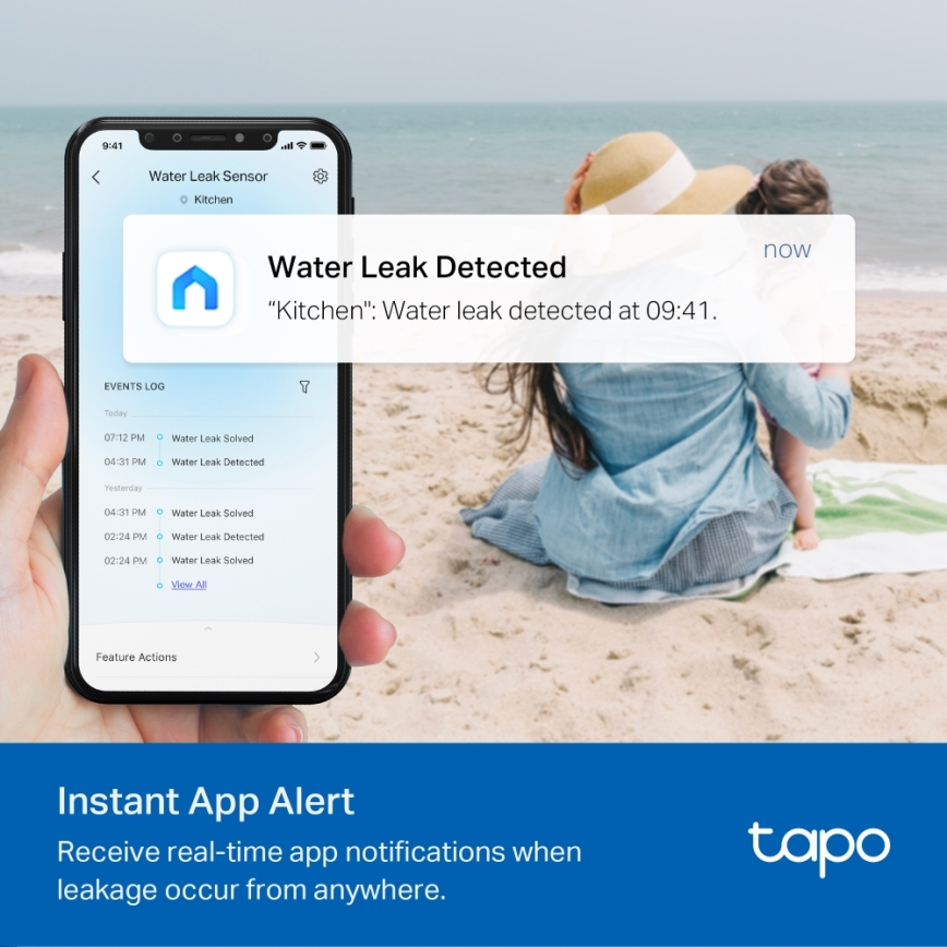 TP-Link - Älykäs vesivuotovahdin 2xAAA Wi-Fi