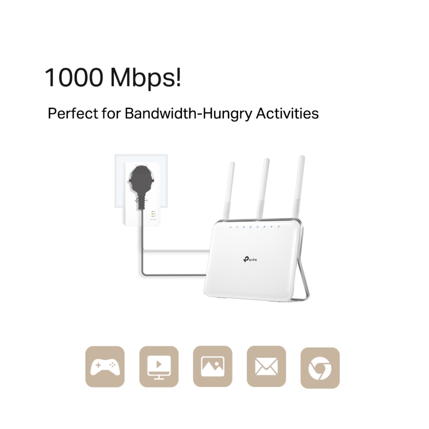 TP-Link - Gigabitin läpivientinen Powerline Wi-Fi-setti