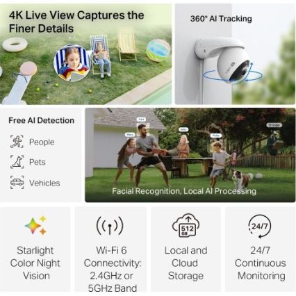 TP-Link - Ulkokamera anturilla, IP66, Wi-Fi