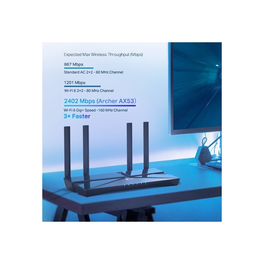 TP-Link - Kaksikaistainen gigabitinen Wi-Fi 6 -reititin Archer AX53