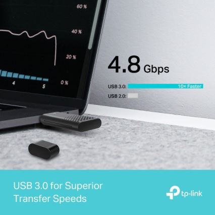 TP-Link - Kaksikaistainen langaton USB-adapteri Wi-Fi 6:lla Archer TX20U