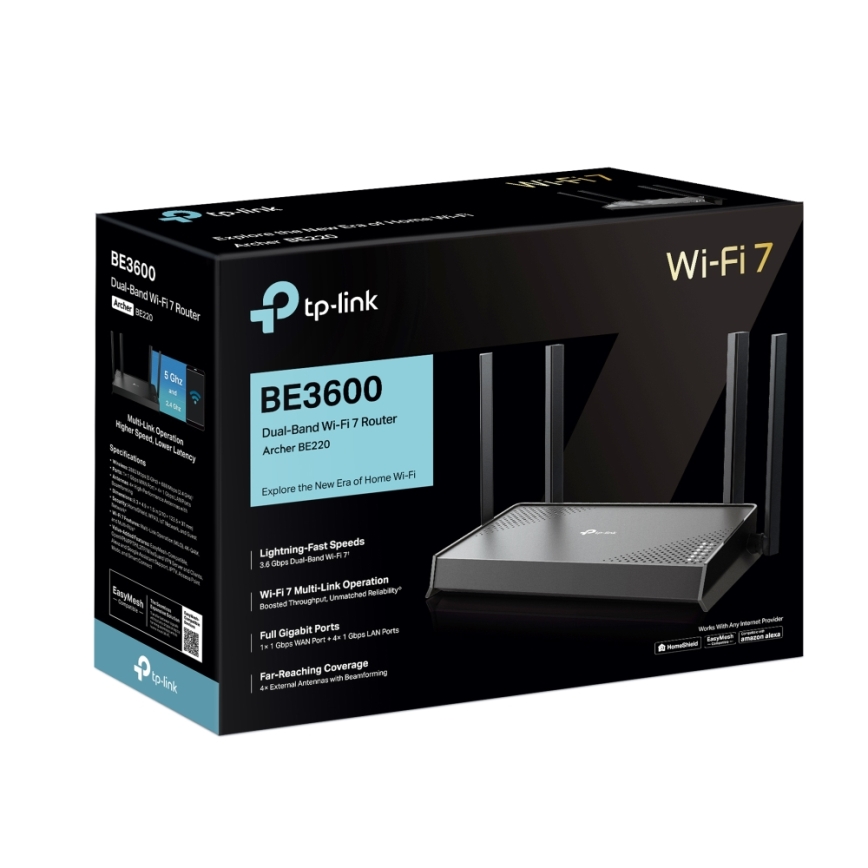 TP-Link - Kaksikaistainen Wi-Fi 7 -reititin Archer BE220