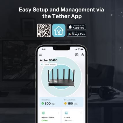 TP-Link - Kaksikaistainen Wi-Fi 7 -reititin Archer BE400