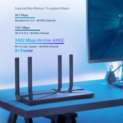 TP-Link - Kaksoiskaistainen gigabitin Wi-Fi 6 reititin