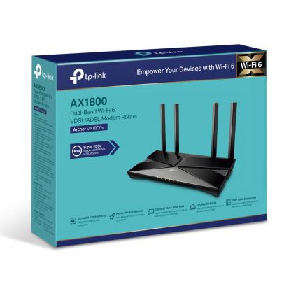 TP-Link - Kaksoiskaistainen VDSL/ADSL-modeemireititin Wi-Fi 6 -yhteydellä Archer VX1800V