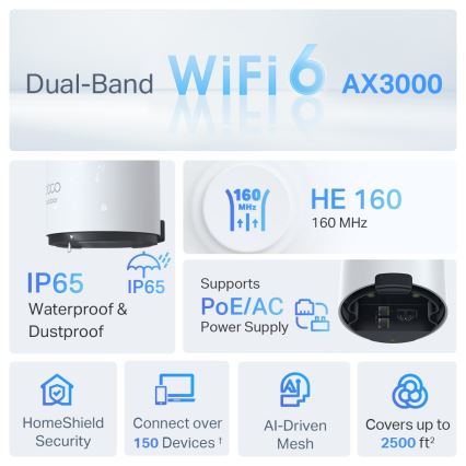 TP-Link - ulkoinen/sisäinen mesh-järjestelmä Wi‑Fi 6:lla