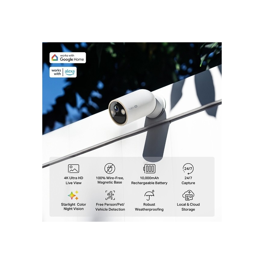 TP-Link - Ulkokamera anturilla 10000 mAh IP66 Wi-Fi