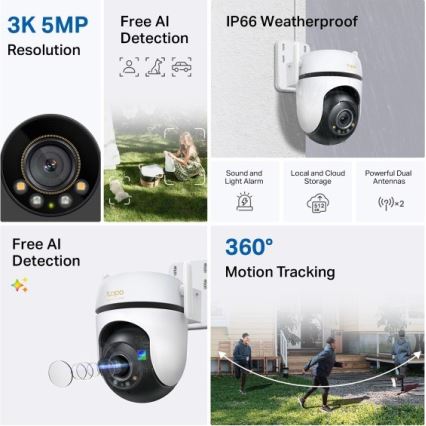 TP-Link - Ulkokamera anturilla IP66 Wi-Fi