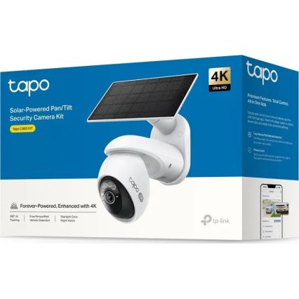 TP-Link - Ulkokäyttöön tarkoitettu aurinkokamera liiketunnistimella, IP65, Wi-Fi