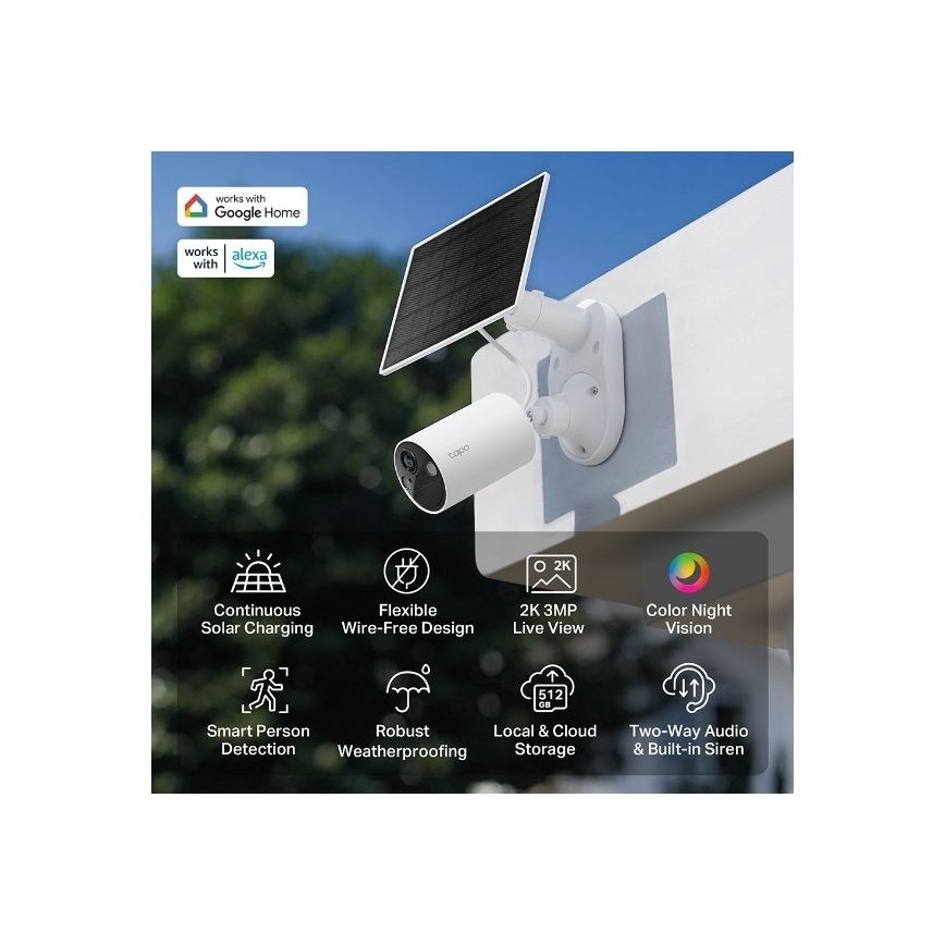 TP-Link - Aurinkokäyttöinen ulkokamera anturilla IP65 Wi‑Fi