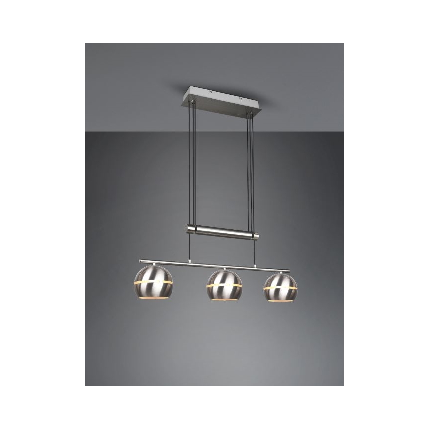 Trio - Kattokruunu johdossa FLETCHER 3xE14/40W/230V mattakromi