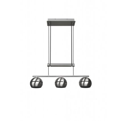 Trio - Kattokruunu johdossa FLETCHER 3xE14/40W/230V mattakromi