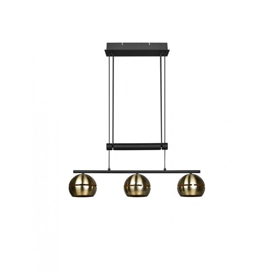 Trio - Kattokruunu johdossa FLETCHER 3xE14/40W/230V messinki