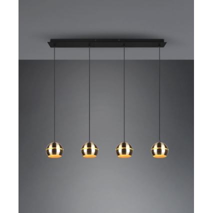 Trio - Kattokruunu johdossa FLETCHER 4xE14/40W/230V messinki