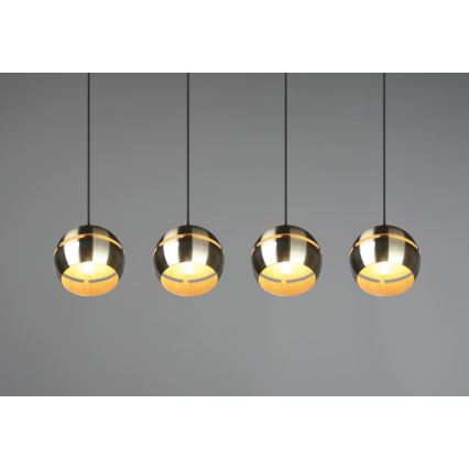 Trio - Kattokruunu johdossa FLETCHER 4xE14/40W/230V messinki