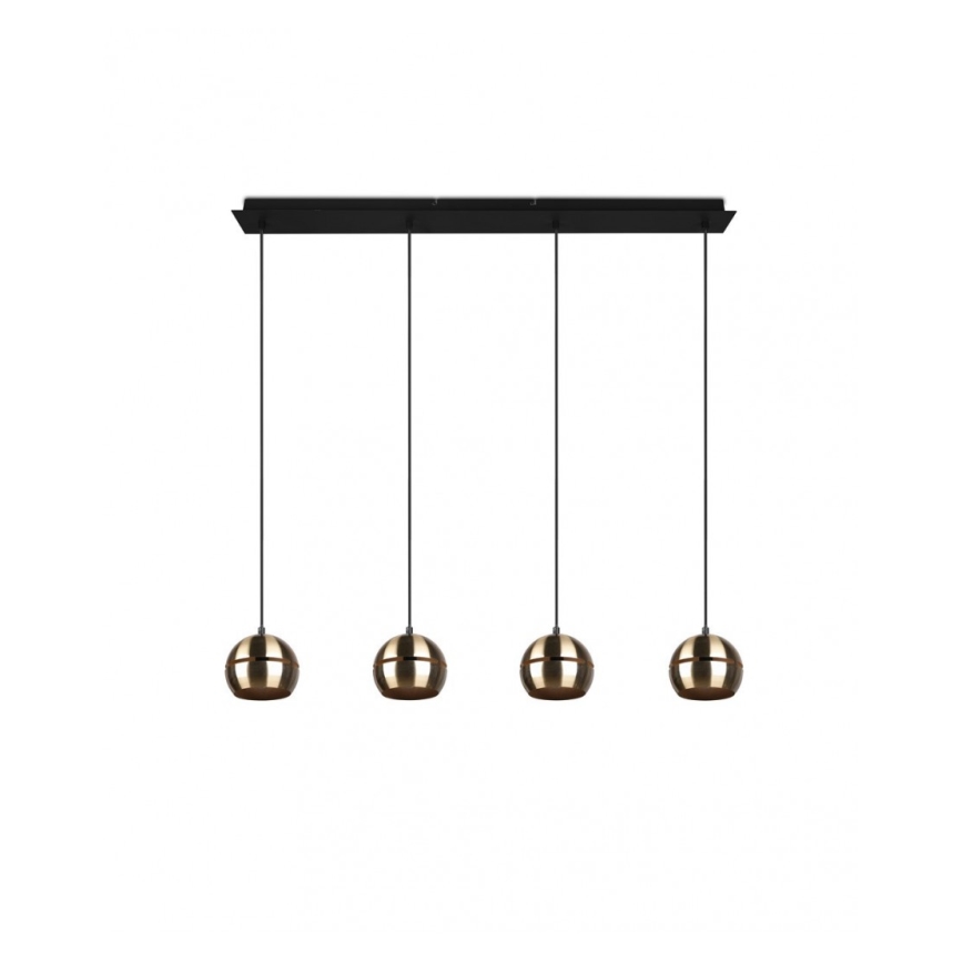 Trio - Kattokruunu johdossa FLETCHER 4xE14/40W/230V messinki